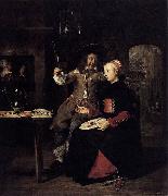 Gabriel Metsu, Portrait of the Artist with His Wife Isabella de Wolff in a Tavern